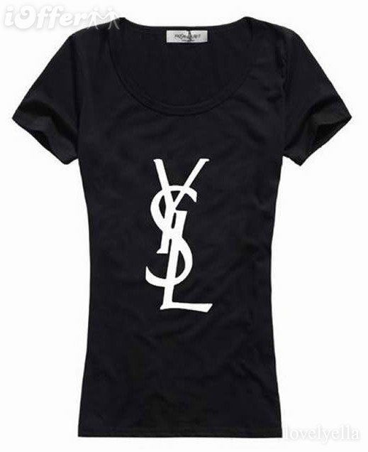 YSL short round collar T woman S-XL-007